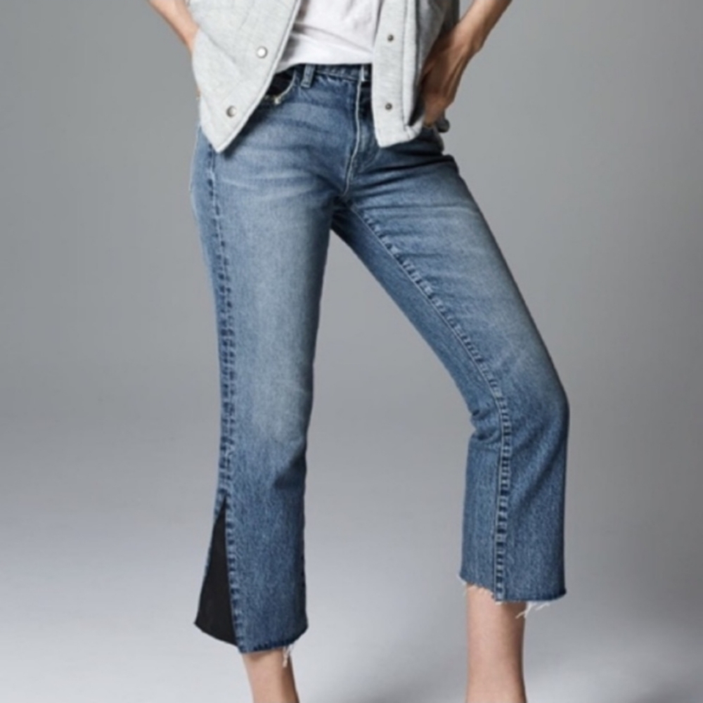 Current Elliott “The kick” mid-rise cropped jeans
